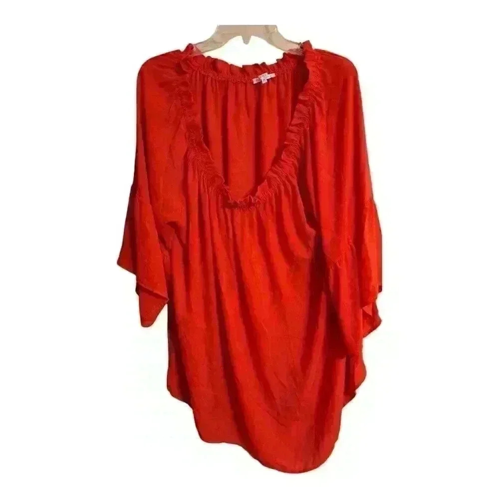 Violet & Claire Women's Tunic Top‎ Red Off the Shoulder Short Sleeve Pullover 3X